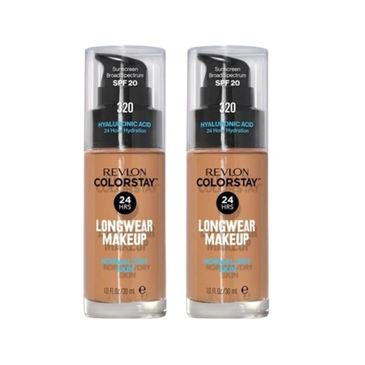 Pachet Revlon 2X Fond de ten Revlon Colorstay pentru ten normal si uscat 320 True Beige, 30 ml