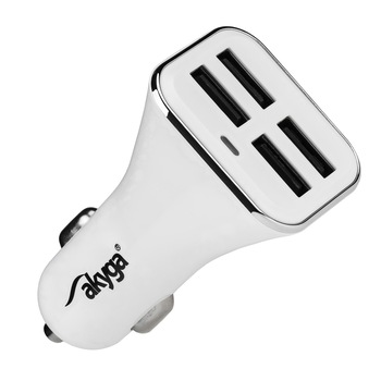 Incarcatoare auto USB, AK-CH-09 6800mA 4xUSB, alb Incarcatoare auto USB, AK-CH-09 6800mA 4xUSB, alb