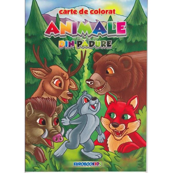 Animale din padure - Carte de colorat