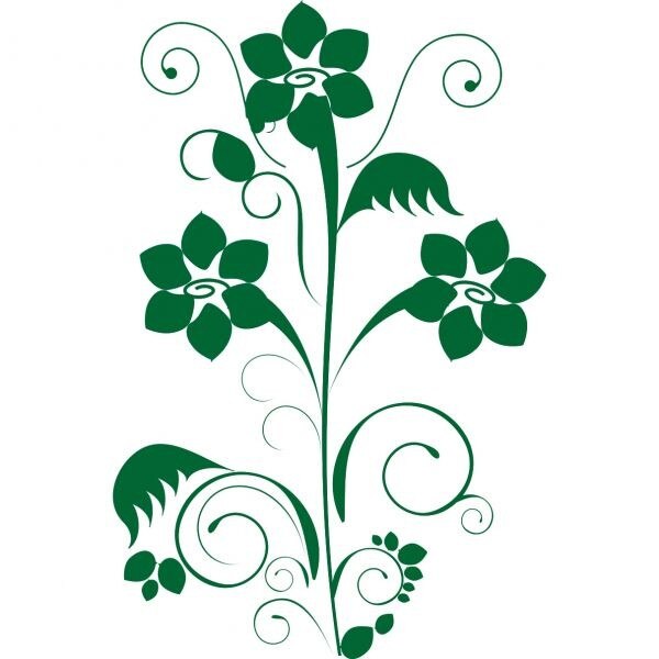 Sticker decorativ Floarea Sperantei, 94 x 142 cm, verde