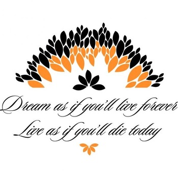 Sticker decorativ Dream, 140 x 105 cm, negru cu portocaliu Sticker decorativ Dream, 140 x 105 cm, negru cu portocaliu