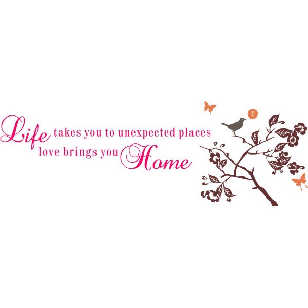 Sticker decorativ Travel, 170 x 58 cm, fuxia