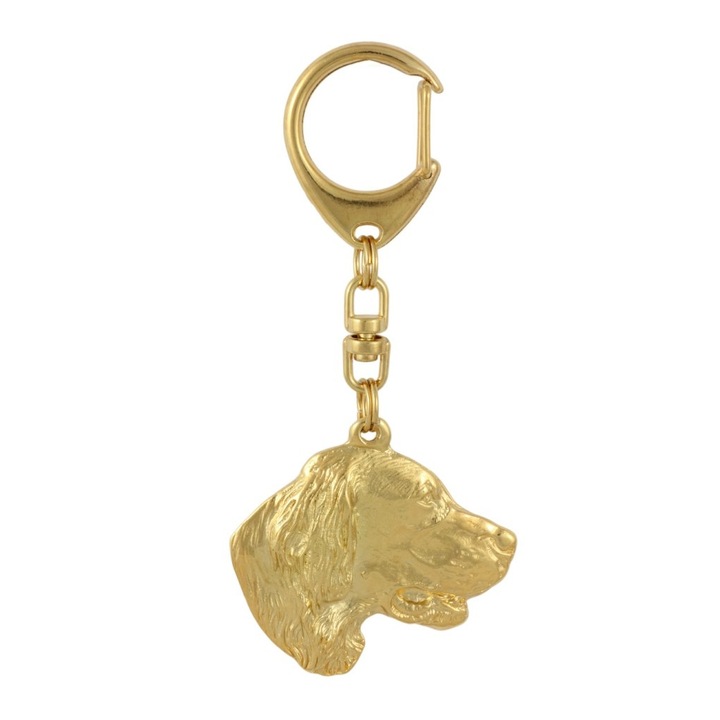 Ключодържател, Art-Dog, сплав/златно покритие, форма на кучешка глава, 4,3 x 4 см, злато