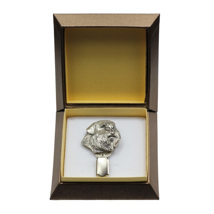 Női klip bross, Art-Dog, fémötvözet/ezüstözött, kutyaforma, 69 x 41 mm, ezüst