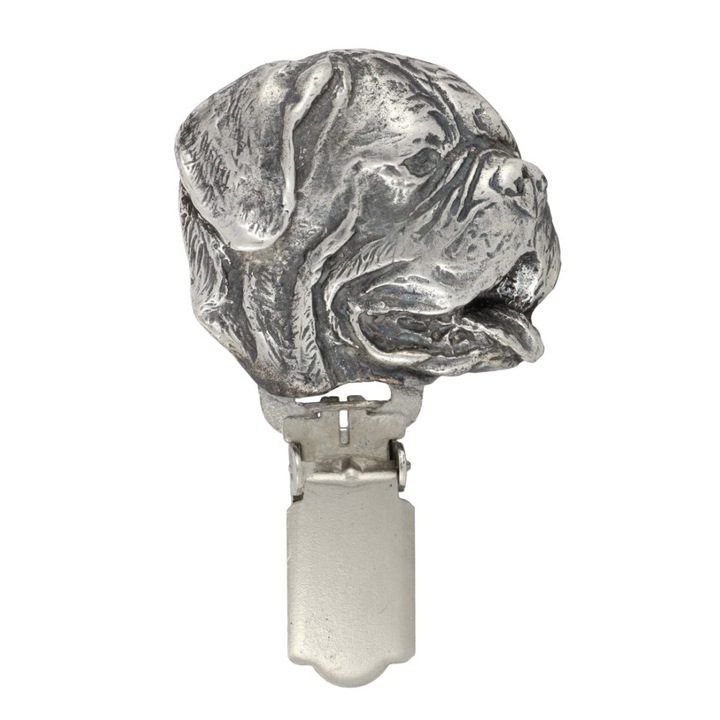 Francia masztiff kutya bross klipszel, Art-Dog, cink, ezüst