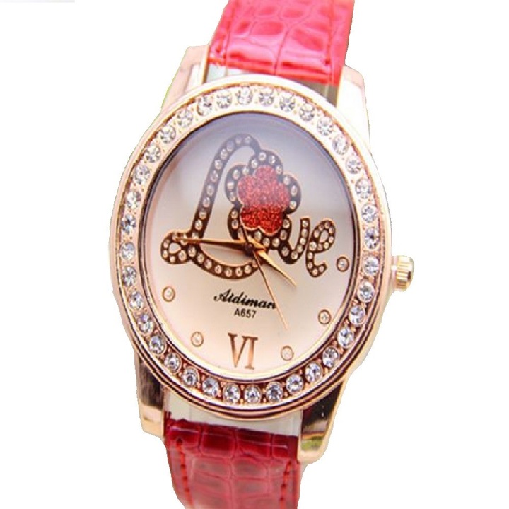 Дамски часовник LRTM LOVE, Стилен, Quartz, Червен