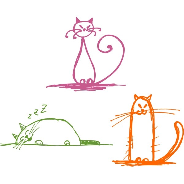 Sticker decorativ Pisicute vesele, 70 x 92 cm