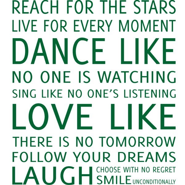 Sticker decorativ Reach for the stars, 130 x 145 cm, verde
