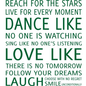 Sticker decorativ Reach for the stars, 130 x 145 cm, verde Sticker decorativ Reach for the stars, 130 x 145 cm, verde