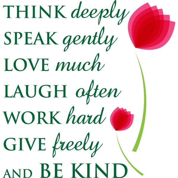 Sticker decorativ Be kind, 114 x 120 cm, verde