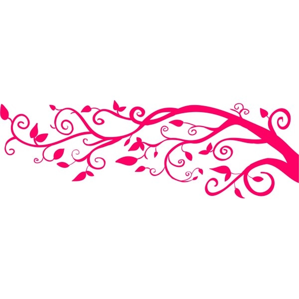Sticker decorativ Ramura, 170 x 56 cm, fuxia