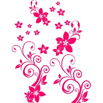 Sticker decorativ Flori de primavara, 100 x 130 cm, fuxia Sticker decorativ Flori de primavara, 100 x 130 cm, fuxia