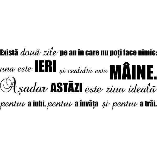 Sticker decorativ Traieste cu pasiune, 120 x 48 cm, negru