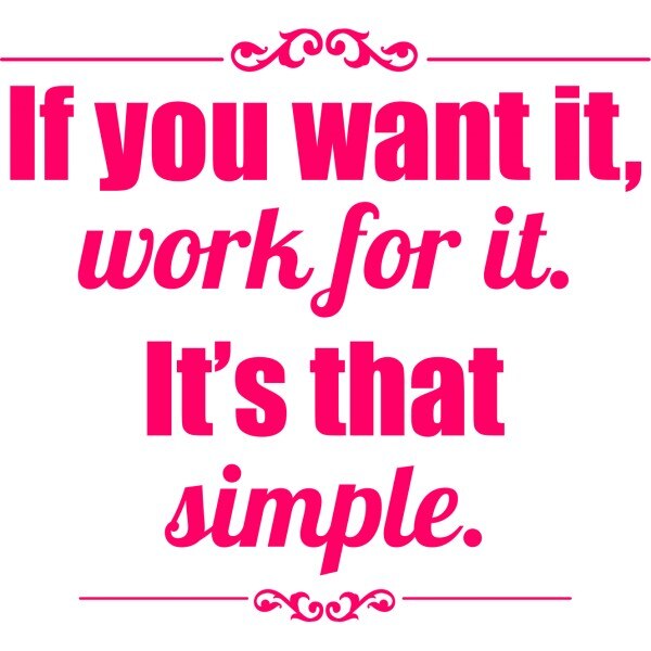 Sticker decorativ Work for it, 133 x 120 cm, fuxia