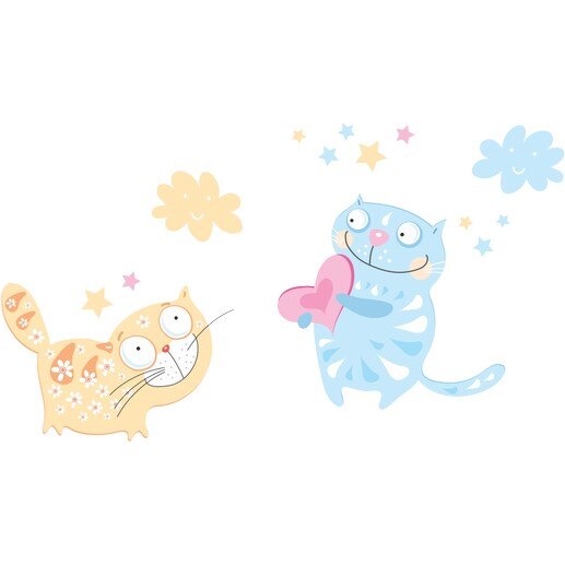 Sticker decorativ Pisicute haioase, 164 x 100 cm