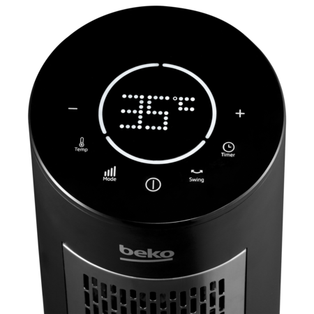 Aeroterma ceramica turn Beko RHP7122, 2200 W, variator de temperatura, display LED, touch control, telecomanda