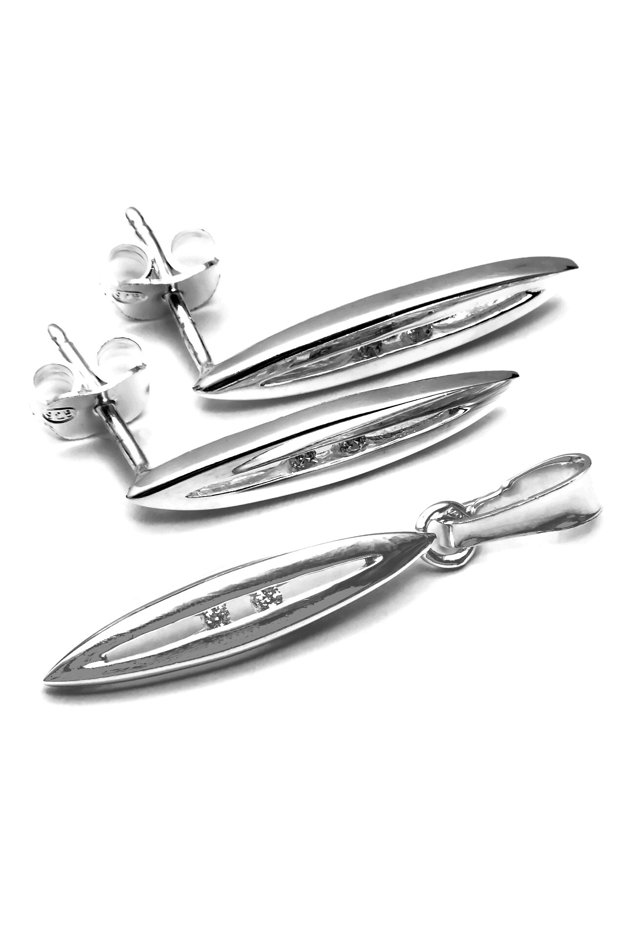 Set din argint 925,Eurosilver,cu zirconiu,alb