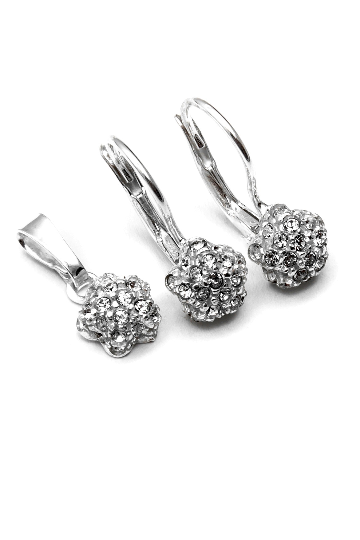 Set din argint 925, Eurosilver, cu cristale Swarovski, alb
