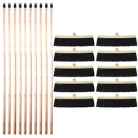 pachet - 10 x matura stradala cu filet caldaram crem perie de maturat pentru strada si curte atasabila 39cm  10x coada din lemn cu filet pentru matura si mop 120cm imagen 10_0_
0