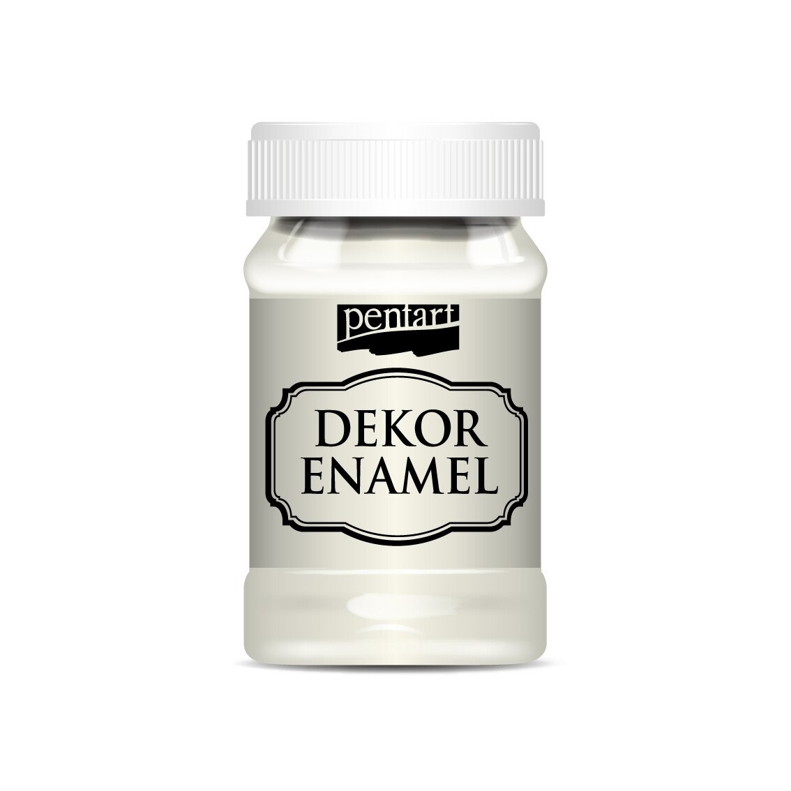 Vopsea decor email Pentart - alb murdar, 100 ml