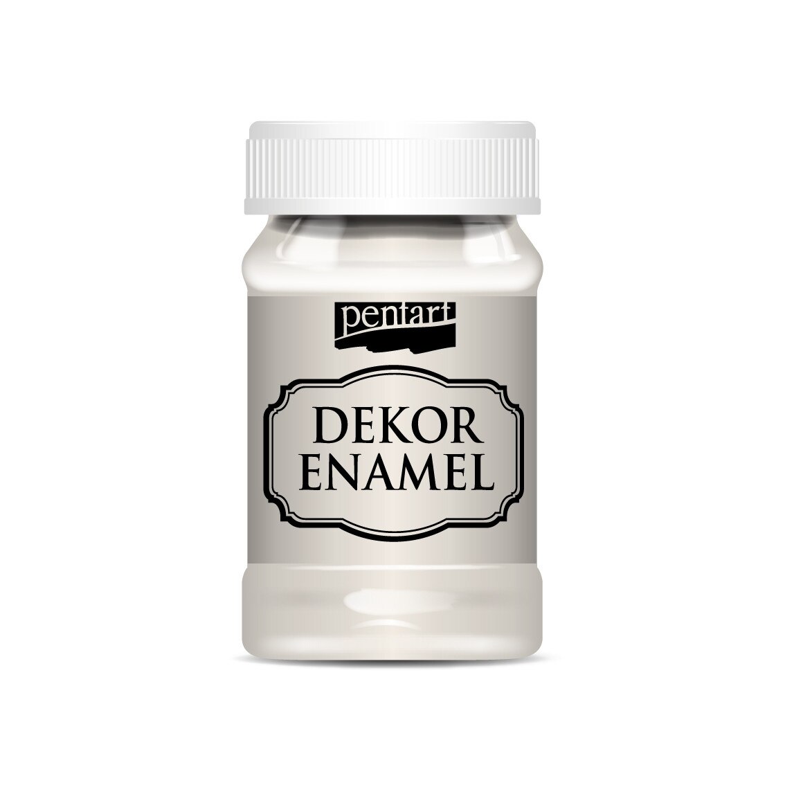 Vopsea decor email Pentart - alb crem, 100 ml