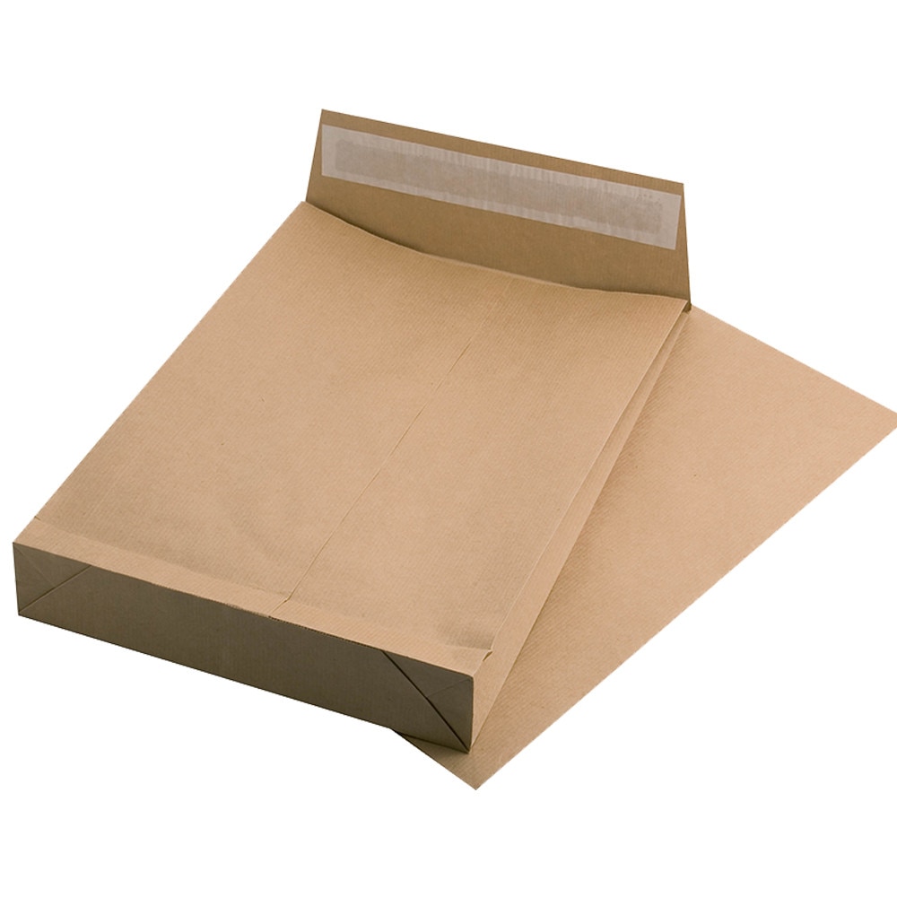 Plicuri Siliconice Natur B4 cu Burduf, 100 buc/set, 250 x 353 mm, 90 gr/m2 - Plicuri din Hartie Kraft cu Lipire Siliconica