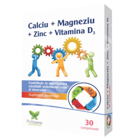 Suplimente Ca Mg Zn Vit D3 30 Cp Emag Ro