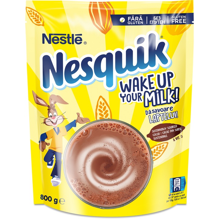 Cacao instant cu vitamine si minerale Nesquik Opti-Start, 56 portii, 800g