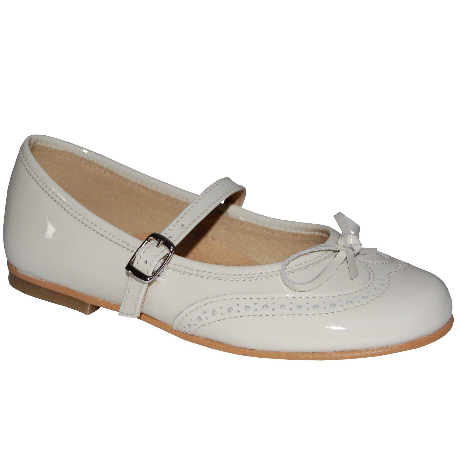 Pantofi E2002 din piele lacuita, Panyno,Bej