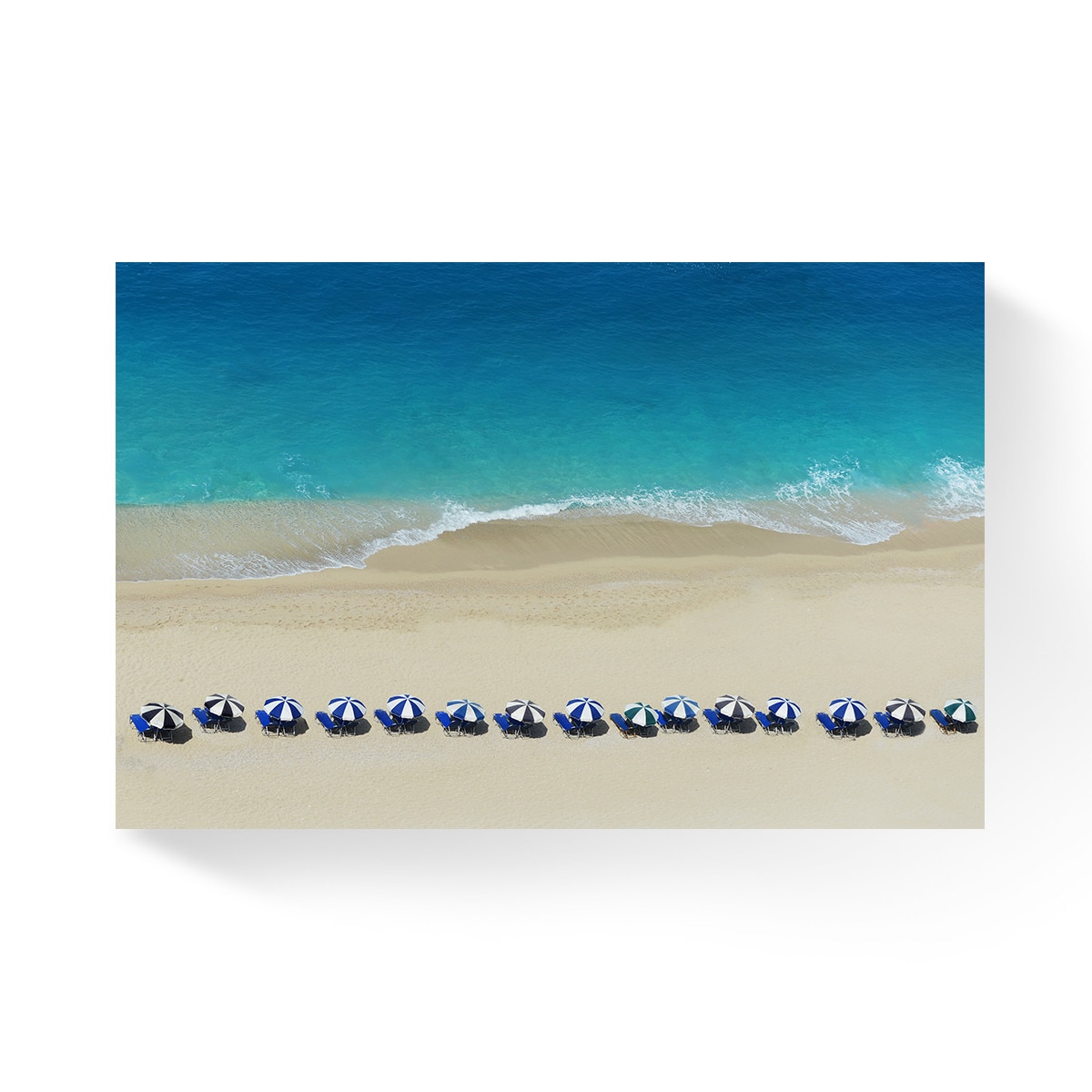 Tablou Canvas - Mare, Valuri, Plaja, Umbrele, Sezlon, 80 x 120 cm