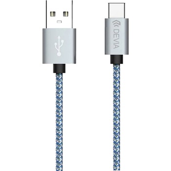 Cablu de date Devia Tube Type-C, 1m, impletitura textila, Gray Cablu de date Devia Tube Type-C, 1m, impletitura textila, Gray