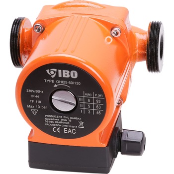 Pompa de recirculare apa curata Ibo Dambat IB030013, 46-93 W, 230 W, 55 l/min debit maxim, 6 m inaltime refulare, 6 m adancime absorbtie, 10 bar presiune maxima Pompa de recirculare apa curata Ibo Dambat IB030013, 46-93 W, 230 W, 55 l/min debit maxim, 6 m inaltime refulare, 6 m adancime absorbtie, 10 bar presiune maxima