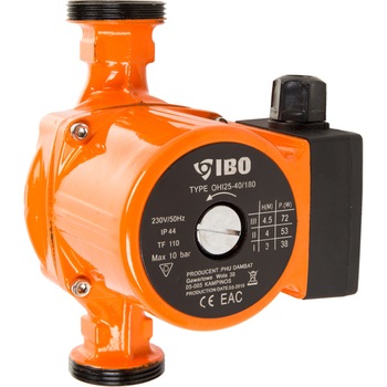 Pompa de recirculare apa curata Ibo Dambat IB030012, 38-71 W, 230 V, 48 l/min debit maxim, 4.5 m inaltime refulare, 4.5 m adancime absorbtie, 10 bar presiune maxima Pompa de recirculare apa curata Ibo Dambat IB030012, 38-71 W, 230 V, 48 l/min debit maxim, 4.5 m inaltime refulare, 4.5 m adancime absorbtie, 10 bar presiune maxima