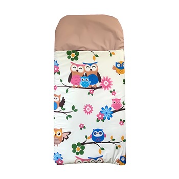 Sac de dormit buzunar de iarna 0-1 ani Bufnite cu maro Sac de dormit buzunar de iarna 0-1 ani Bufnite cu maro