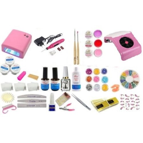 Kit unghii false Lila Rossa, 44 de piese, roz