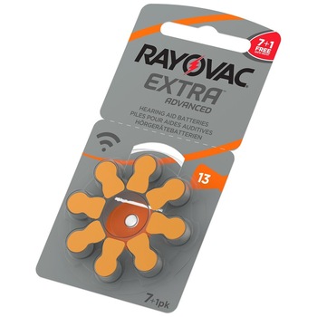 Baterii auditive Rayovac Extra Advanced 13ZA, Set Promo 7+1 baterii Baterii auditive Rayovac Extra Advanced 13ZA, Set Promo 7+1 baterii