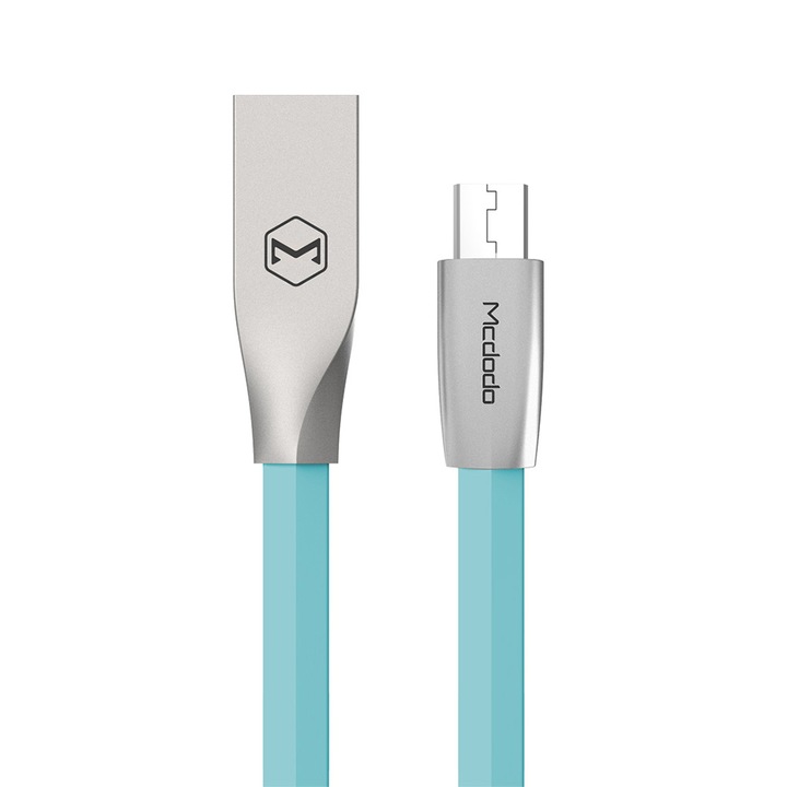 Mcdodo Zn-Link Сребърен MicroUSB кабел, син, 1,5 м, 2,4 A макс