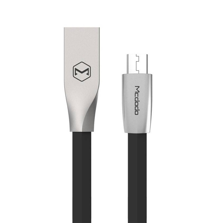 Cablu Mcdodo Zn-Link Silver MicroUSB, Negru, 1.5m, 2.4A max