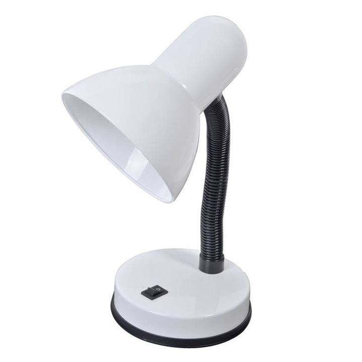 Lampa birou, bec 40 W, 28 x 13 cm, Alb