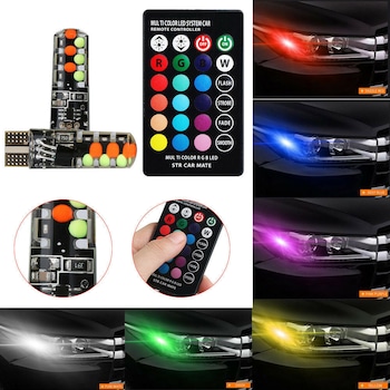 Set 2 becuri de pozitie LED RGB cu telecomanda si intensitate reglabila , Urban Trends ® Set 2 becuri de pozitie LED RGB cu telecomanda si intensitate reglabila , Urban Trends ®