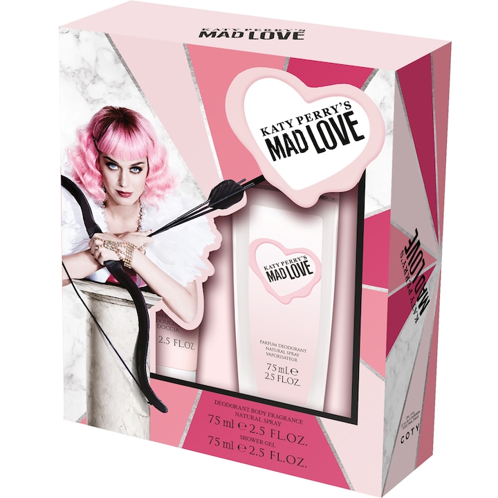 Katy Perry Mad Love női ajándékszett: Dezodor spray 75 ml + Tusfürdő 75 ml