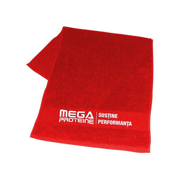 Prosop de sala Mega Proteine sustine performanta rosu 50 x 30 cm