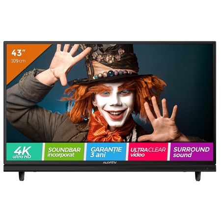 Televizor LED Allview, 109 cm, 43ATC5000, 4K Ultra HD, Clasa A