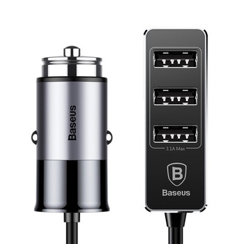 Incarcator Auto Baseus Enjoy Together Quad USB, 5.5 A, Gri inchis Incarcator Auto Baseus Enjoy Together Quad USB, 5.5 A, Gri inchis