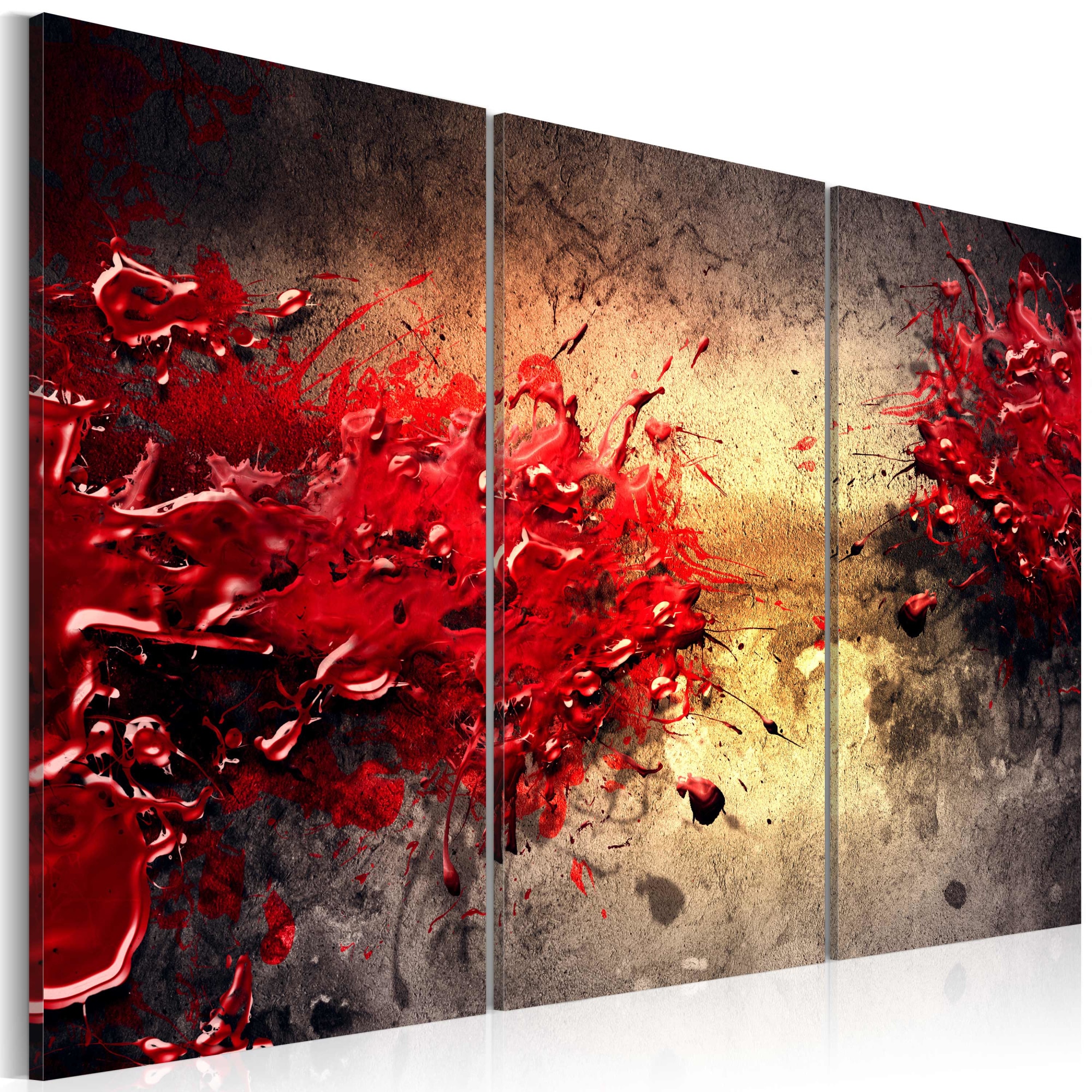 Tablou canvas 3 piese - Splash rosu - 60x40 cm