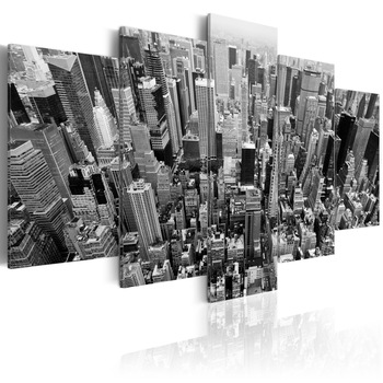 Tablou canvas 5 piese - Zgarie-nori din New York - 100x50 cm