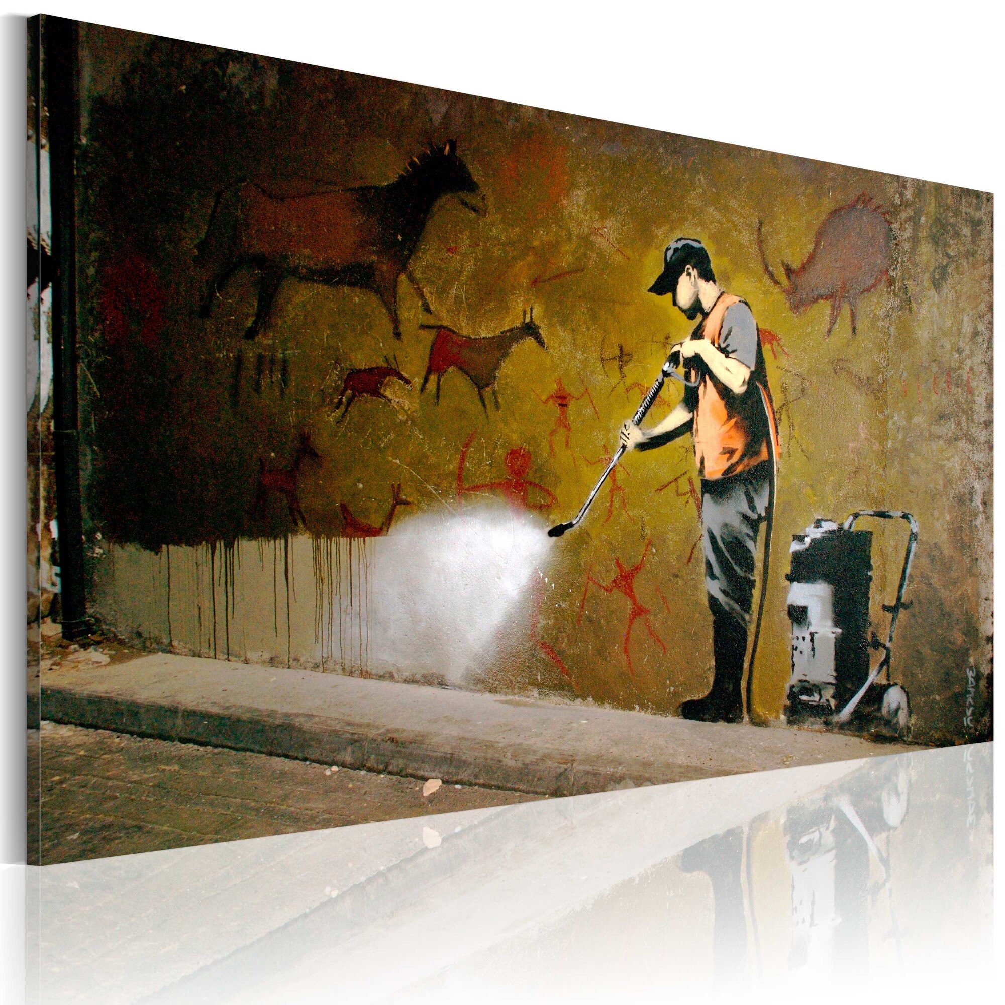 Tablou canvas - Whitewashing Lascaux (Banksy) - 60x40 cm