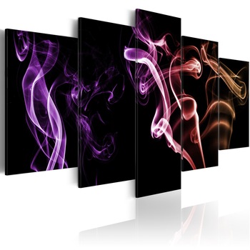 Tablou canvas 5 piese - Fum colorat - 200x100 cm Tablou canvas 5 piese - Fum colorat - 200x100 cm