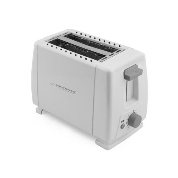 Тостер Esperanza EKT001, 600W, 2 филии, Бял