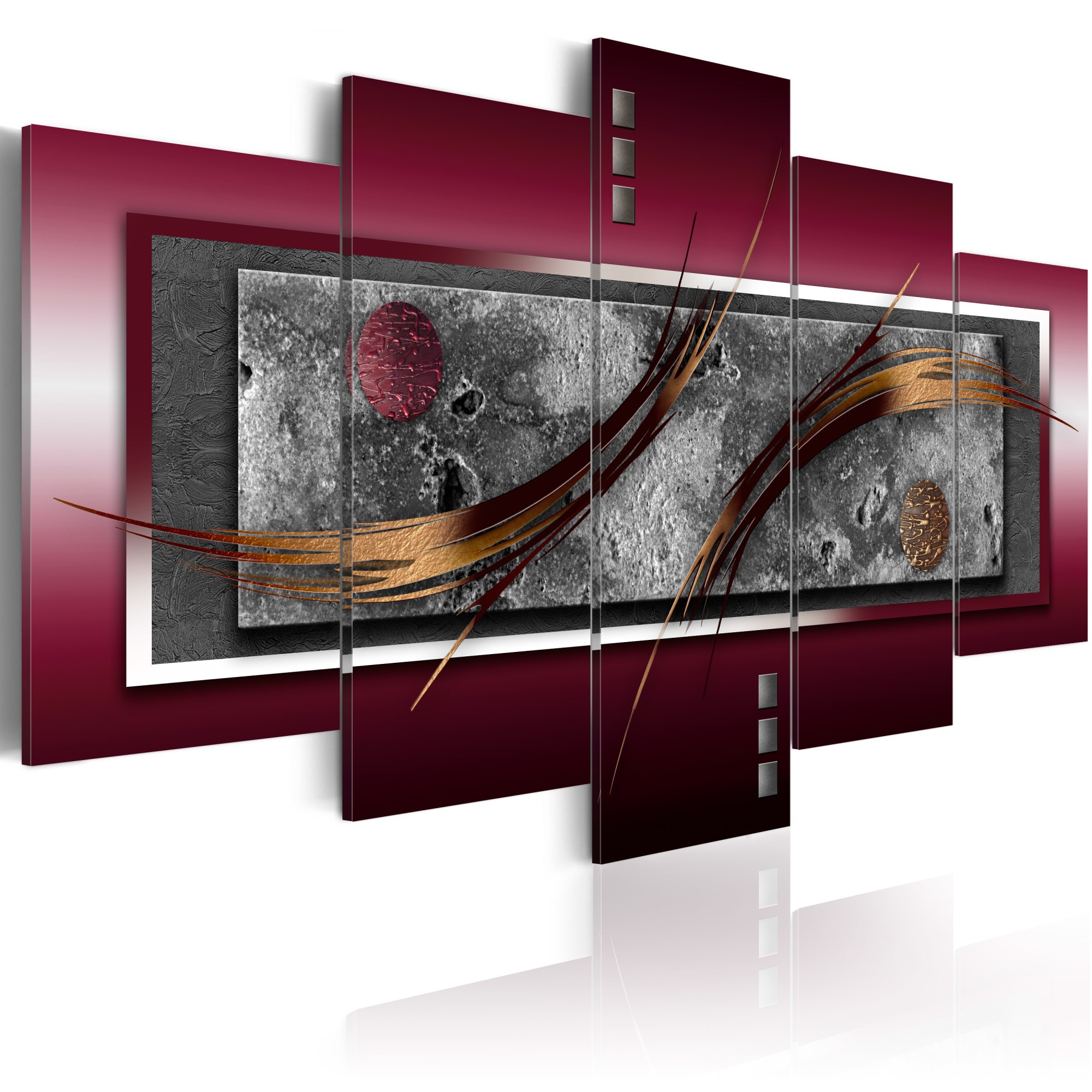Tablou canvas 5 piese - Burgundia eleganta - 200x100 cm